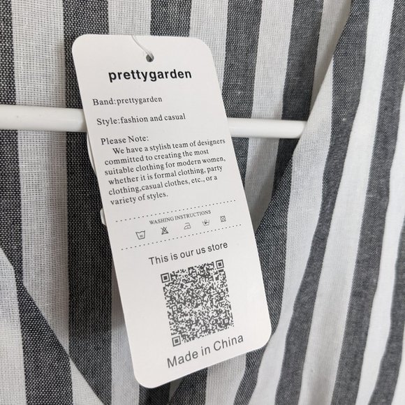 Pretty Garden Striped Button Up Lined Shirt Dress with Pockets and Belt - Picture 8 of 10